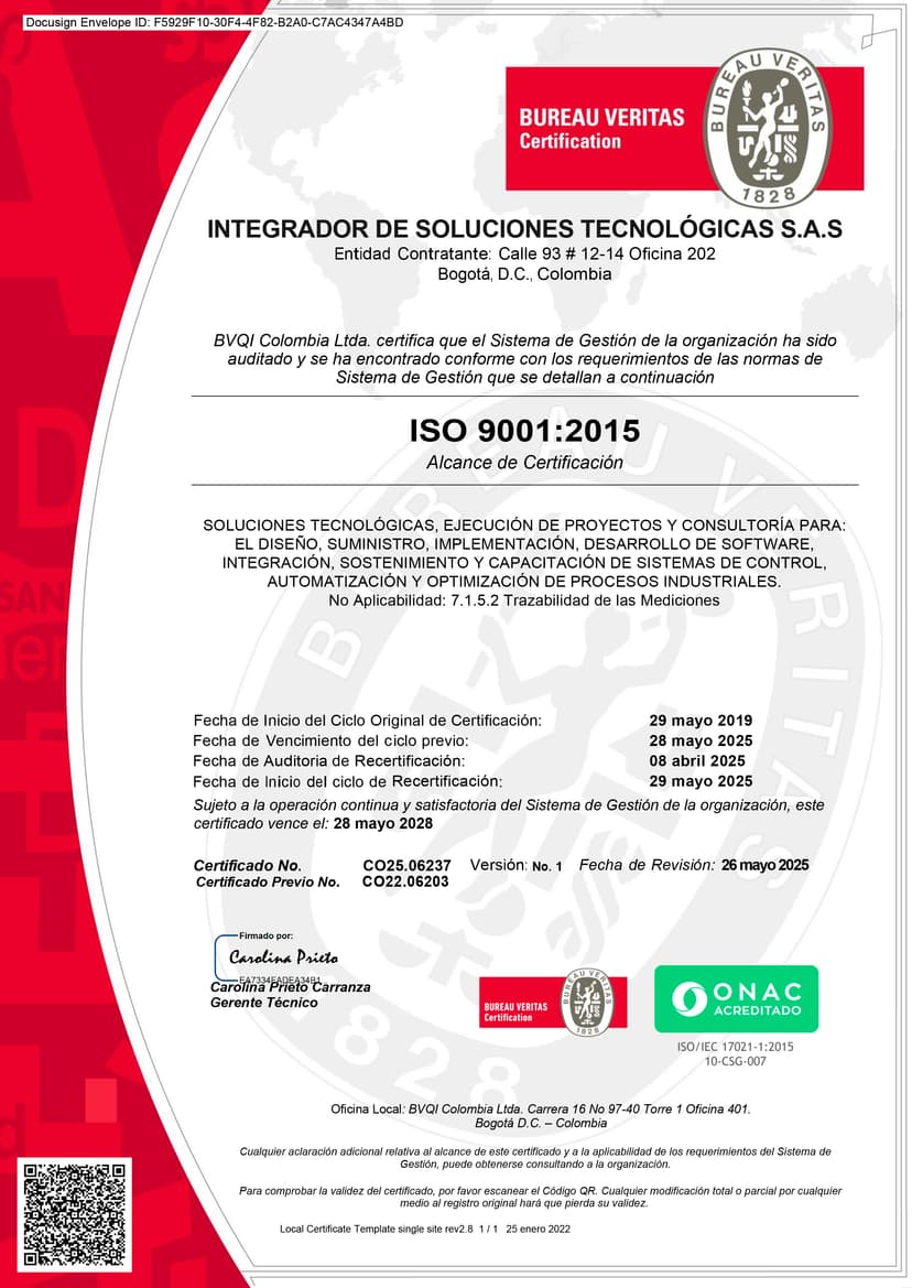 Certificado ISO 9001